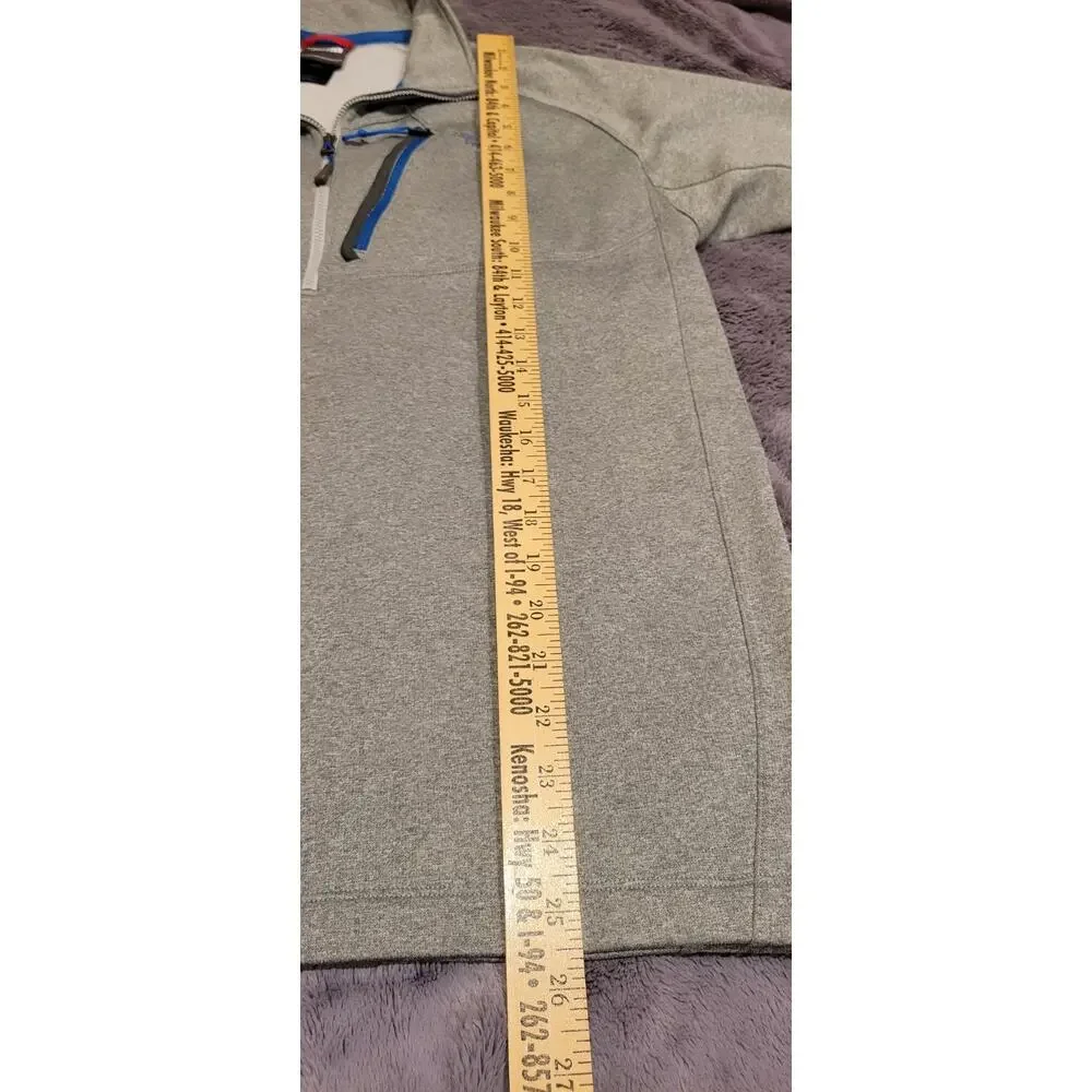 The North Face Sweater Mens Large Gray 1/4 Zip Fleece Pullover Mock Neck Outdoor